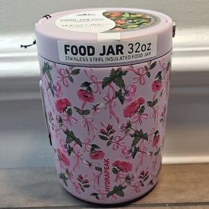New! 🌸🎀✨Hydrapeak Food Jar 32oz Stainless Steel Insulated Hot Cold FloralRibbon